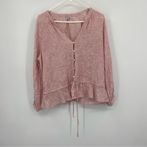 Rails Tops - Rails Marti Scarlet Stripe Blouse Large